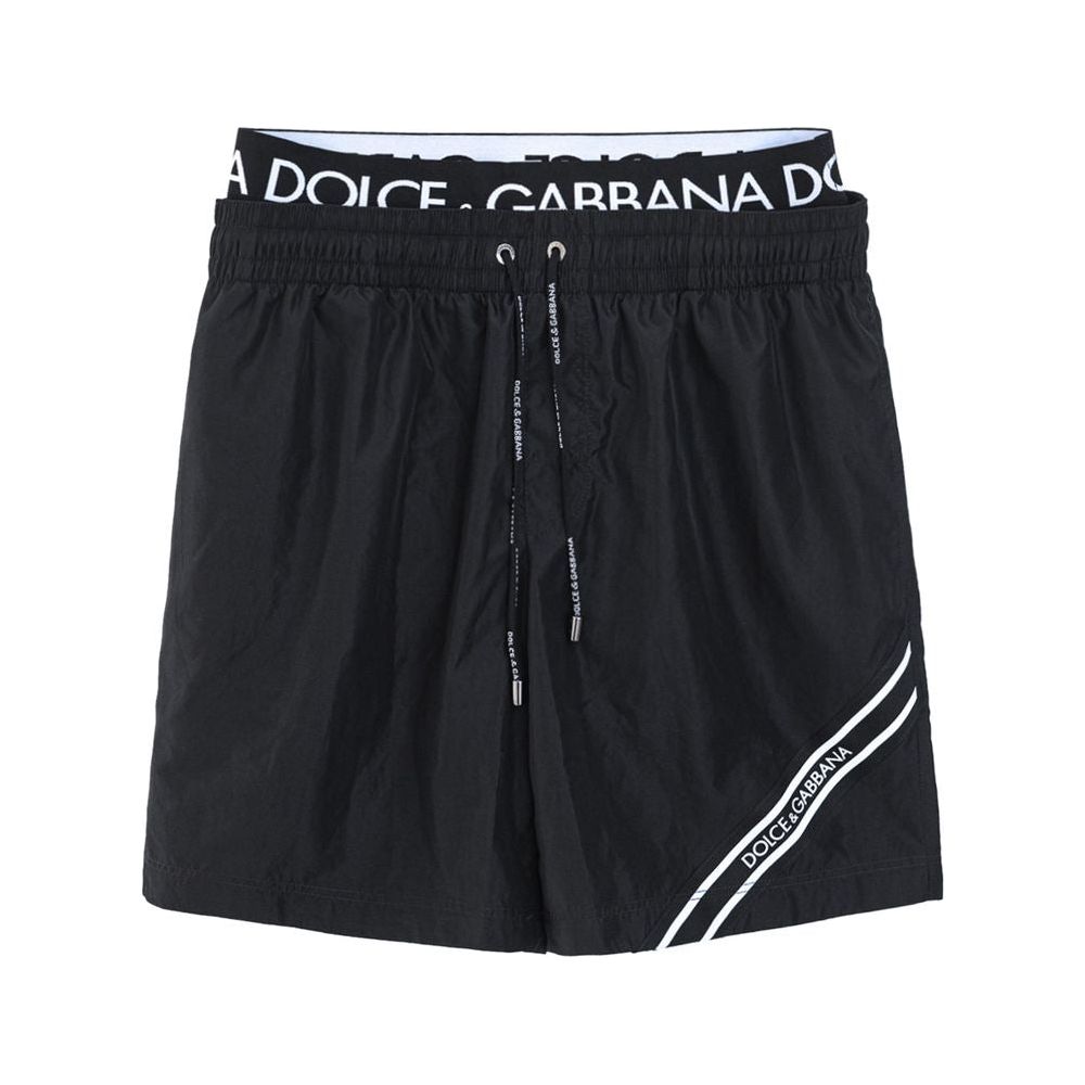 Dolce & Gabbana Black Polyester Swimwear Dolce & Gabbana