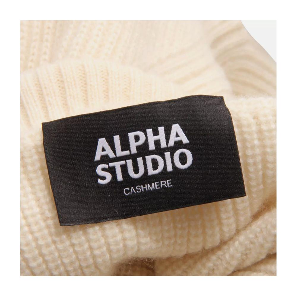 Alpha Studio White Cashmere Sweater Alpha Studio