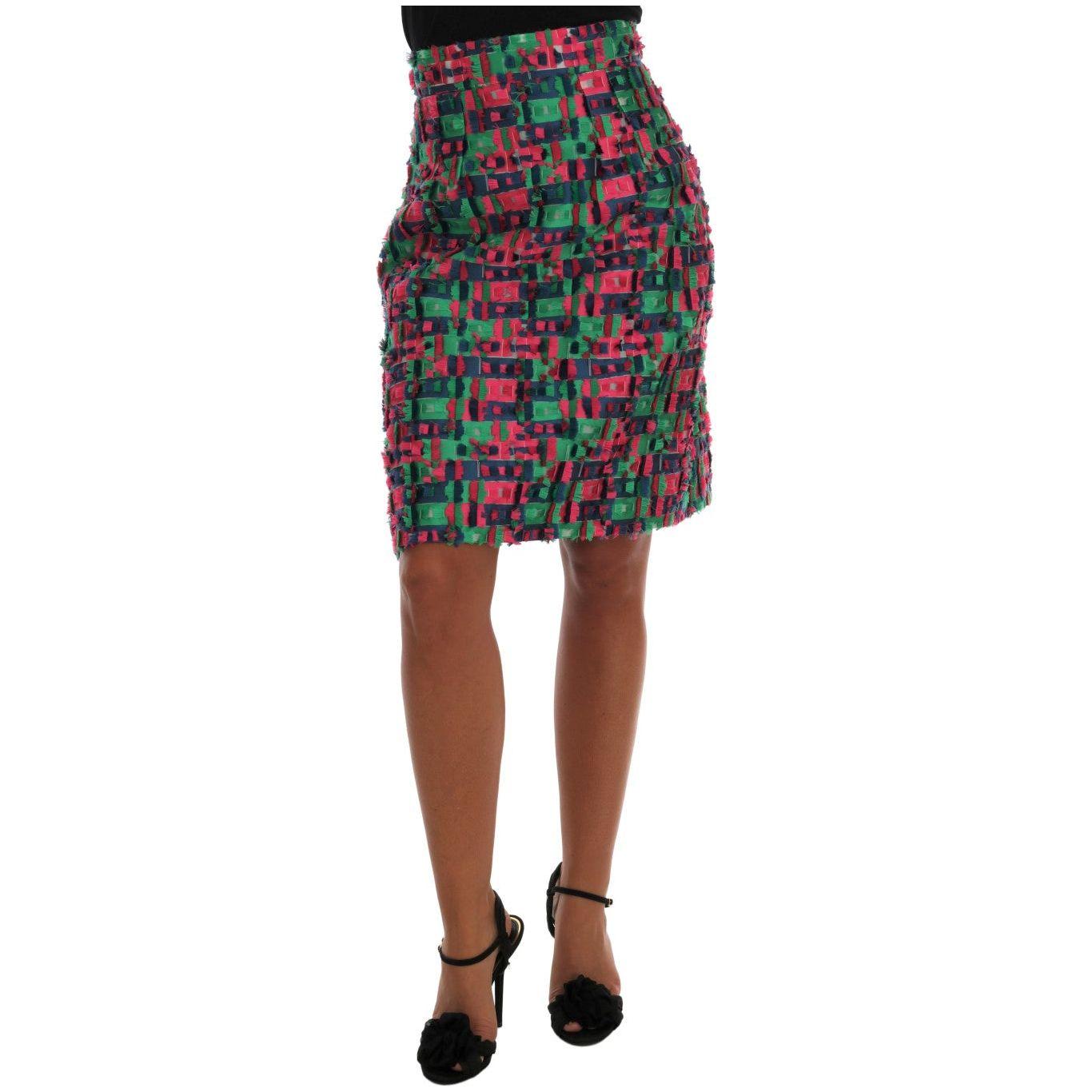 Dolce & Gabbana Elegant Jacquard High Waist Pencil Skirt Dolce & Gabbana