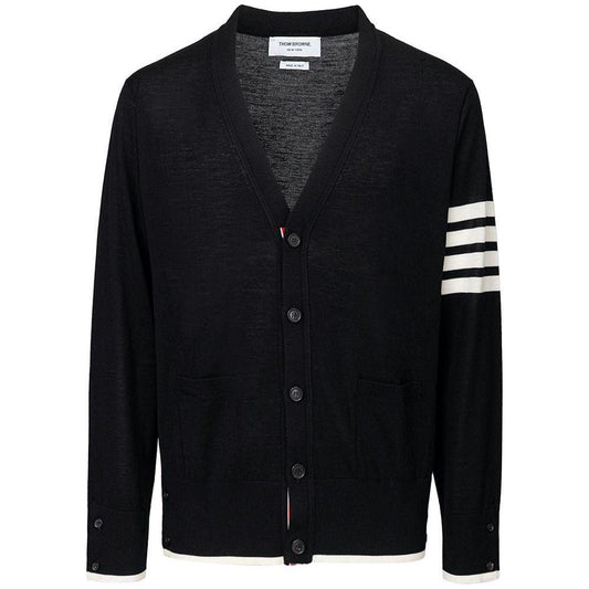 Thom Browne Black Wool Cardigan Thom Browne