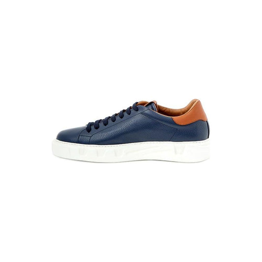 Roberto Cavalli Blue Leather Sneaker Roberto Cavalli