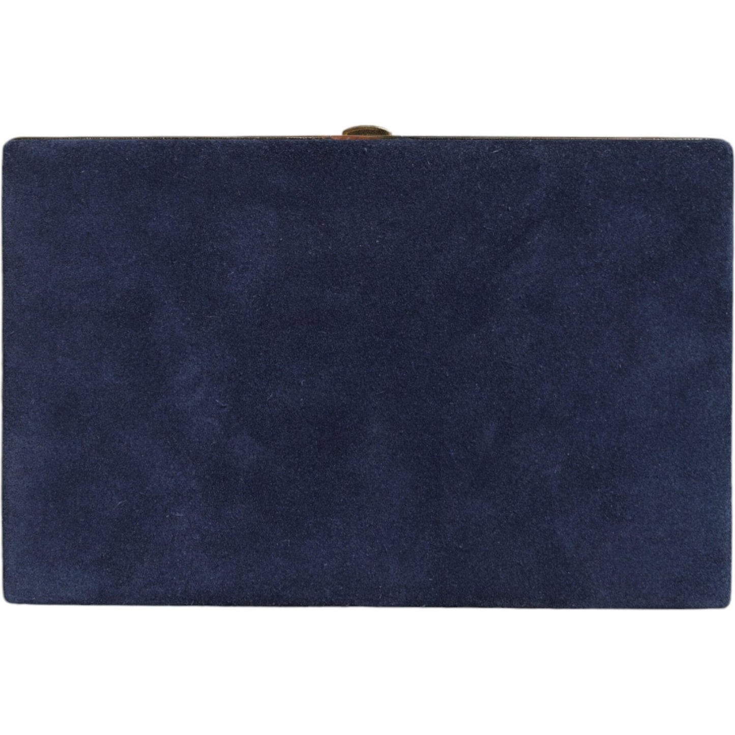 Dolce & Gabbana Blue Suede Gold Frame Clutch Evening Party Purse Bag Dolce & Gabbana