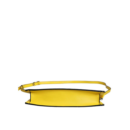 MSGM Yellow Leather Logo Crossbody Sling Shoulder Bag
