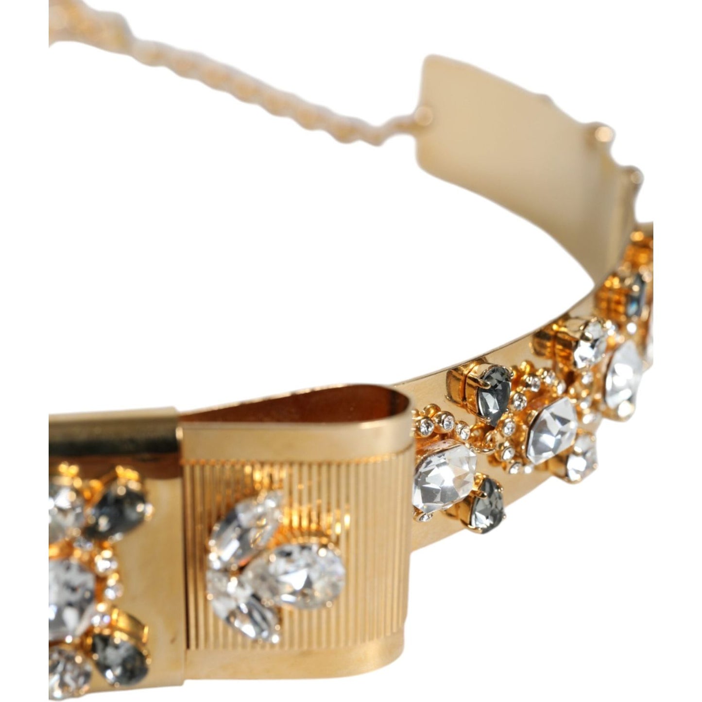 Dolce & Gabbana Gold Tone Crystal Embellished Women Waist Chain Belt Dolce & Gabbana