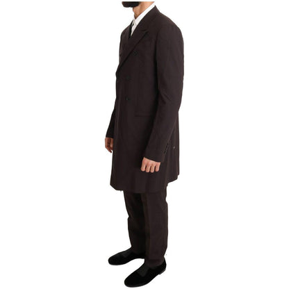 Dolce & Gabbana Bordeaux Wool Stretch Long 3 Piece Suit