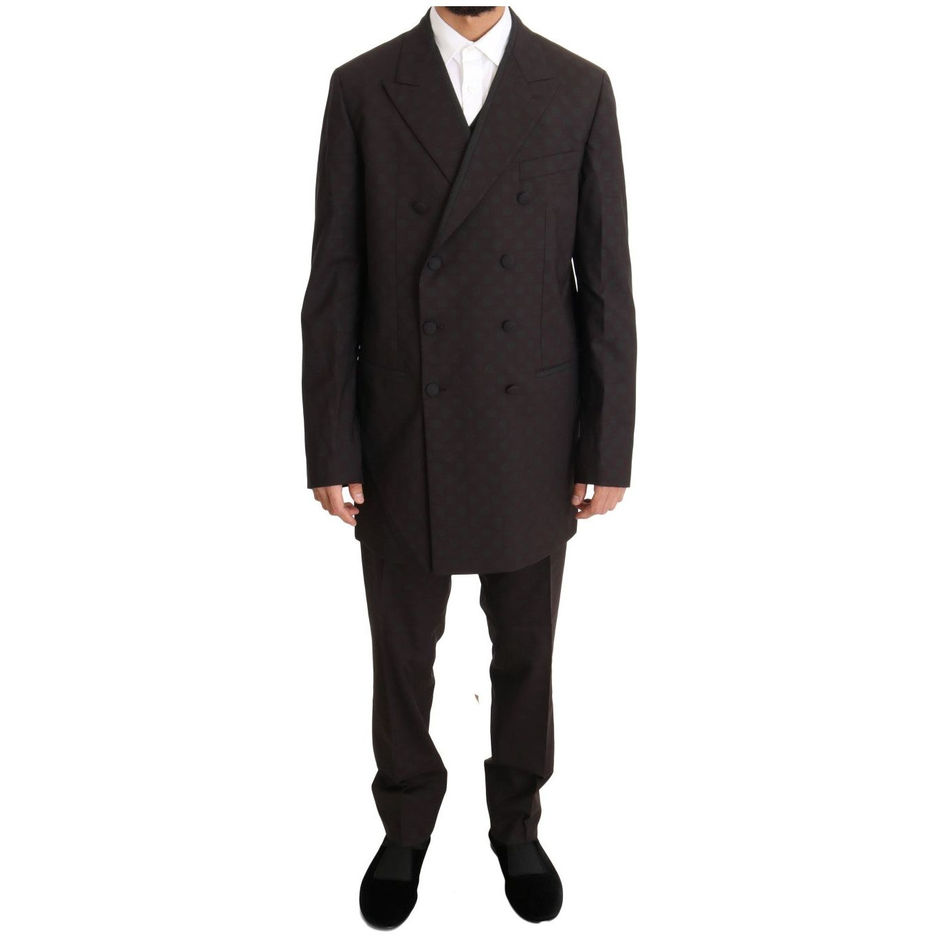 Dolce & Gabbana Elegant Bordeaux Polka Dot Wool Suit Suit Dolce & Gabbana