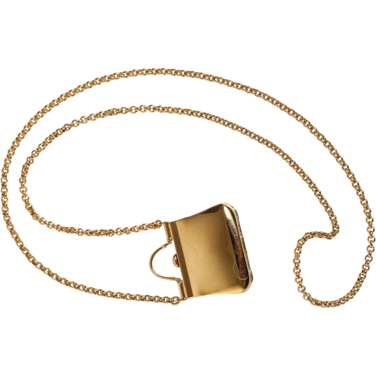 Dolce & Gabbana Gold Brass Chain Sicily Micro Bag Pendant Necklace Dolce & Gabbana