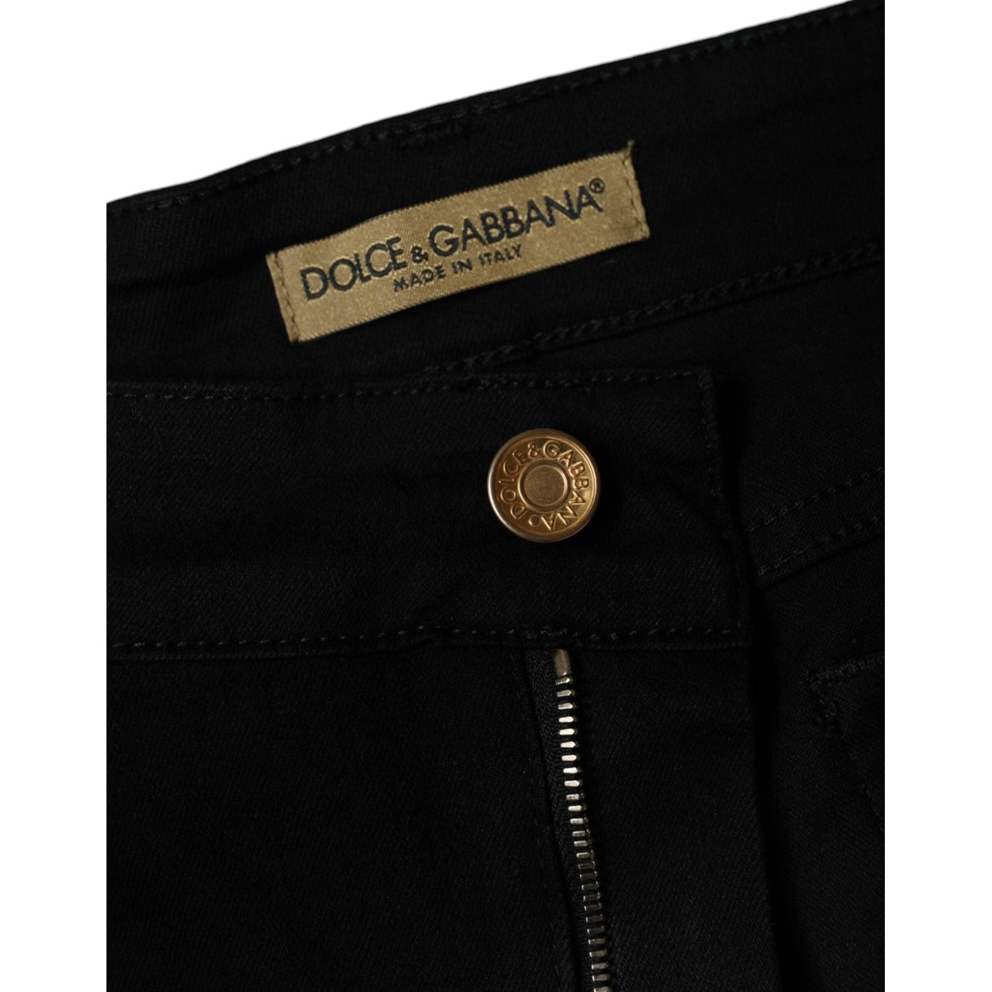 Dolce & Gabbana Black Cotton Stretch Skinny Denim Jeans Dolce & Gabbana