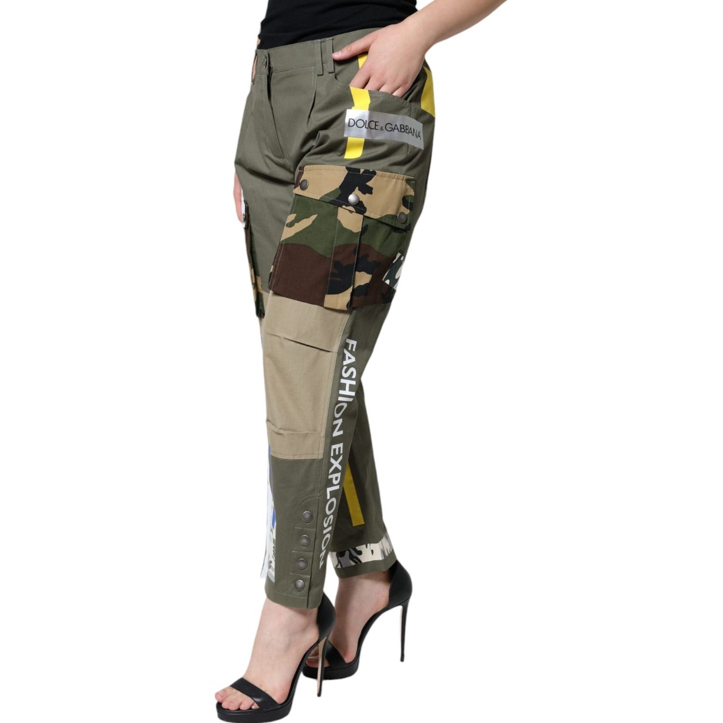 Dolce & Gabbana Green Military Cotton Cargo Pants Dolce & Gabbana