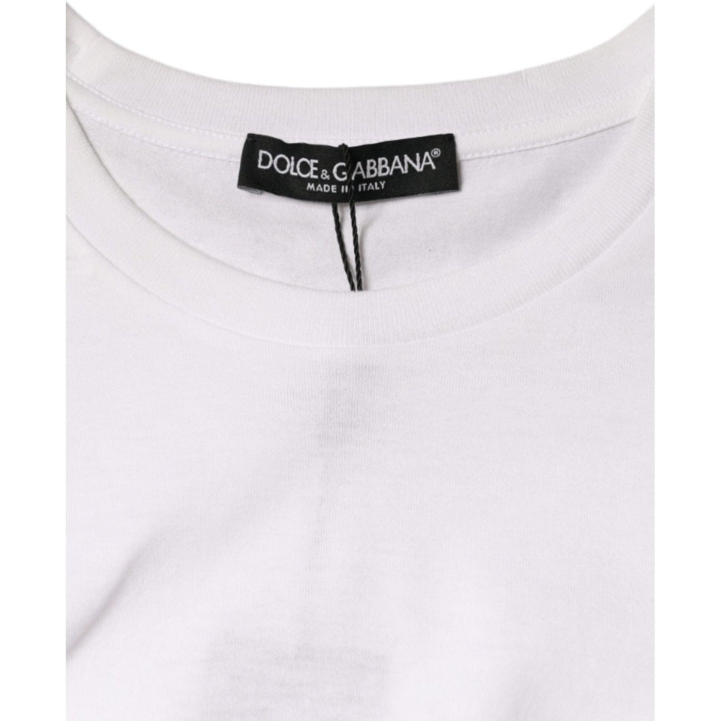 Dolce & Gabbana White Cotton Sleeveless Crew Neck T-shirt Dolce & Gabbana