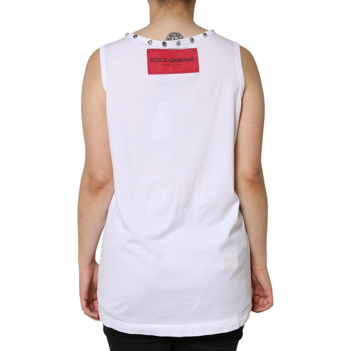 Dolce & Gabbana White I Love The Love Embellished Tank Top Dolce & Gabbana