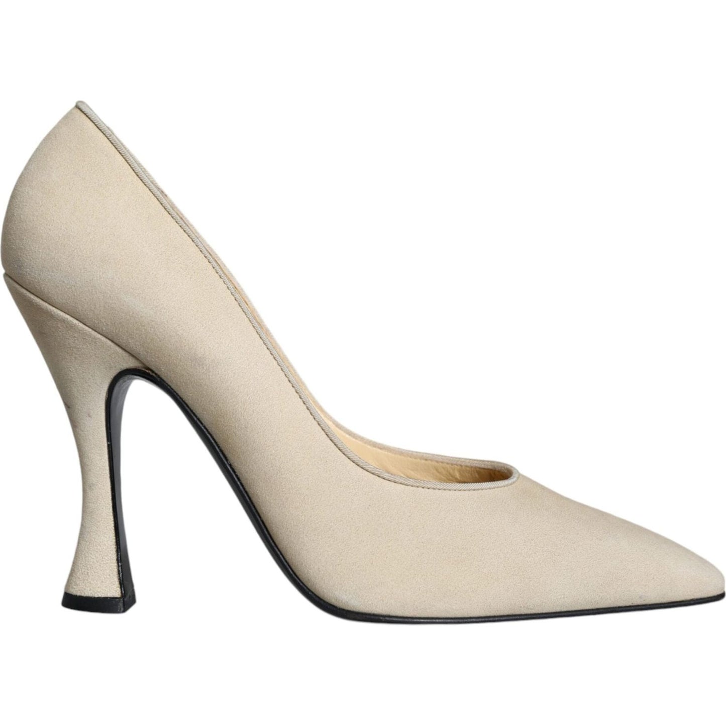 Dolce & Gabbana Beige Suede Leather High Heels Pumps Shoes Dolce & Gabbana