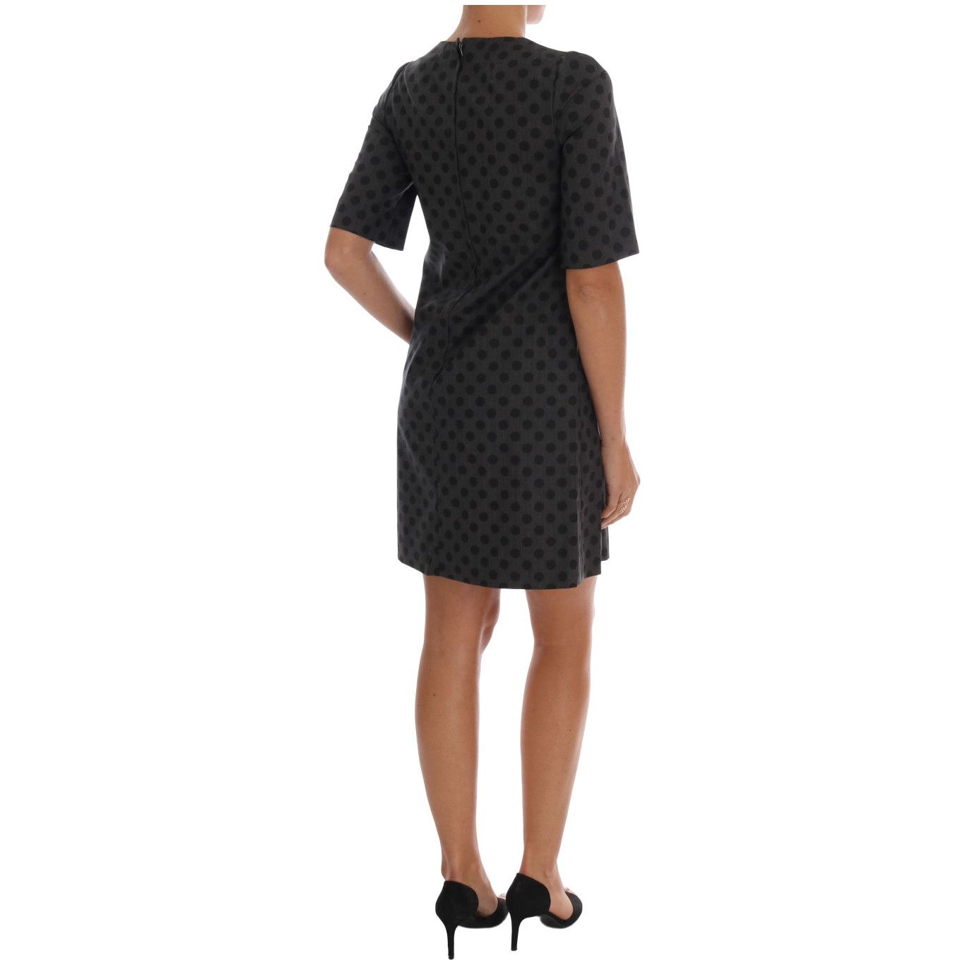 Dolce & Gabbana Elegant Polka Dot Wool Blend Dress Dolce & Gabbana