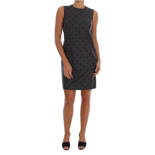 Dolce & Gabbana Chic Sleeveless Polka Dot Wool Dress Dolce & Gabbana