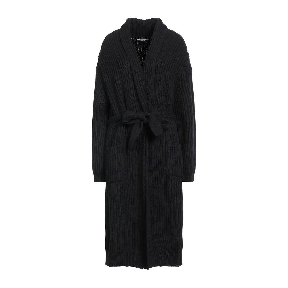 Dolce & Gabbana Black Wool Jackets & Coat Dolce & Gabbana