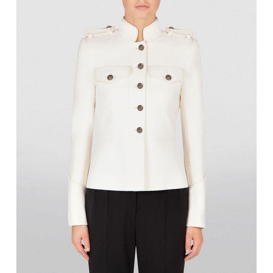 Dolce & Gabbana White Wool Jackets & Coat Dolce & Gabbana