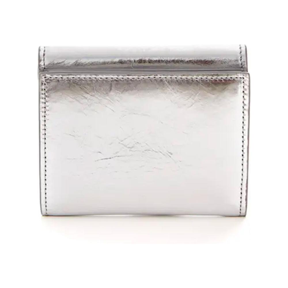 Off-White Silver Leather Wallet Off-White