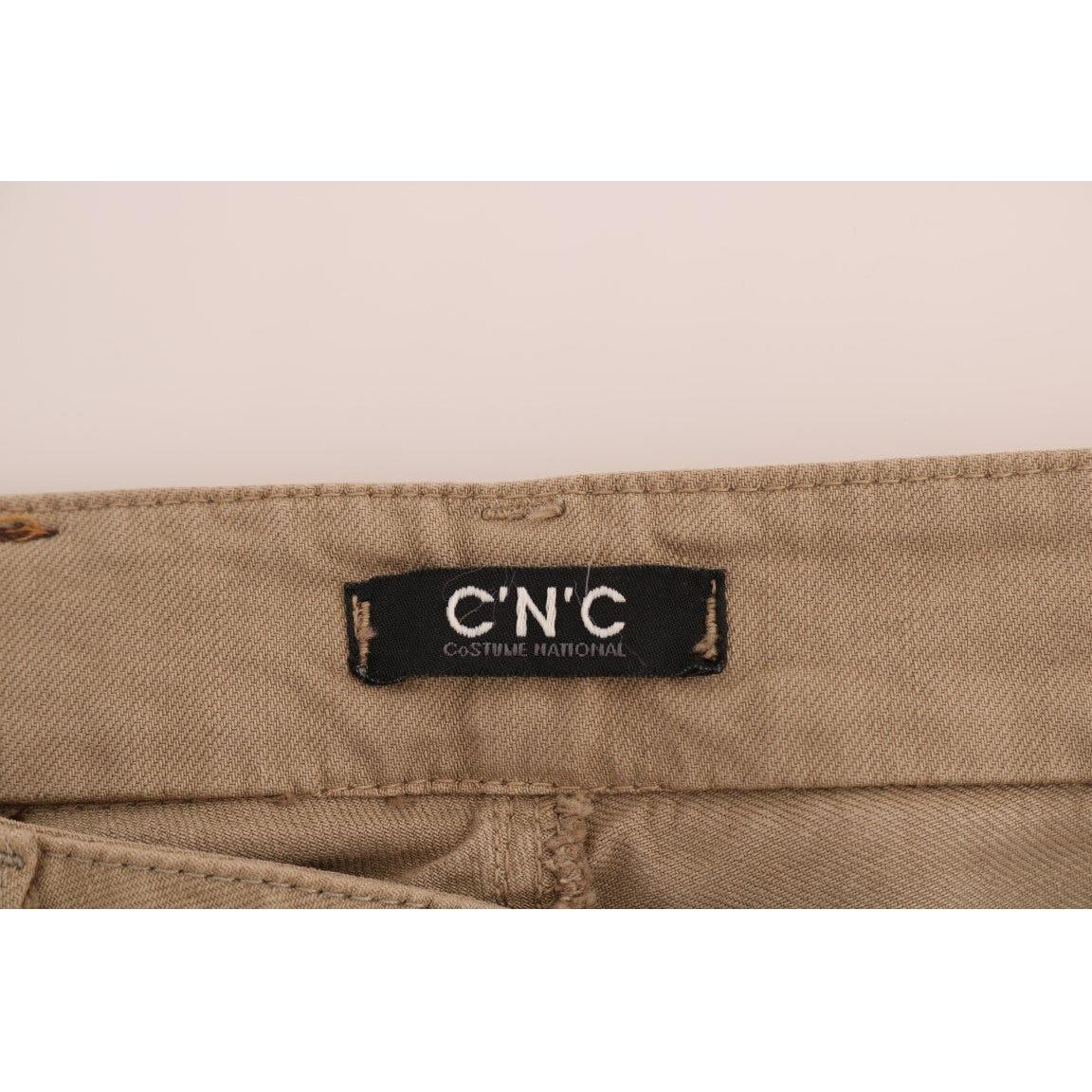 Costume National Beige Cotton Stretch Slim Fit Jeans
