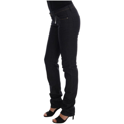 Costume National Blue Cotton Stretch Slim Fit Jeans