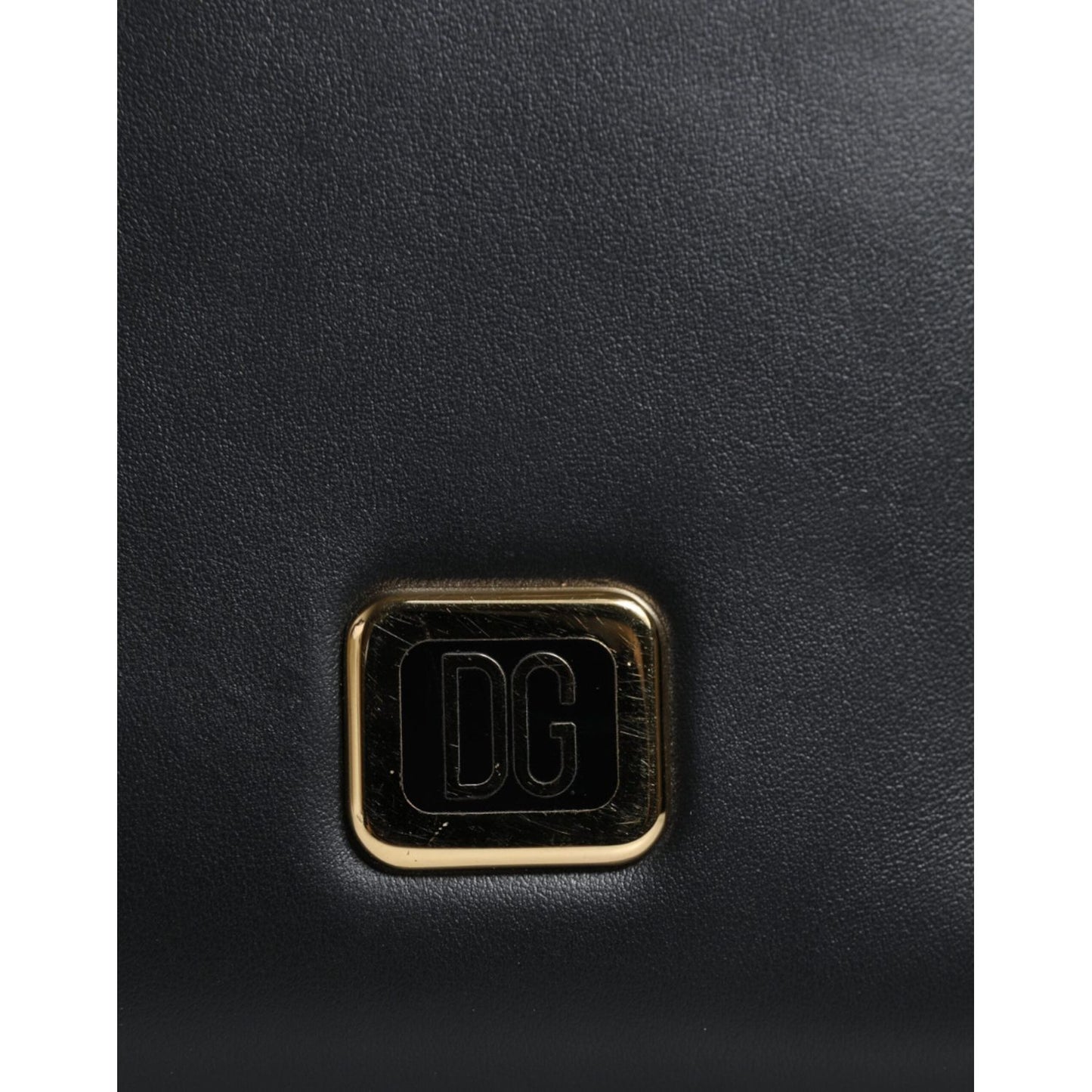 Dolce & Gabbana Black Leather Logo Plaque Neck Strap Card Coin Wallet Dolce & Gabbana