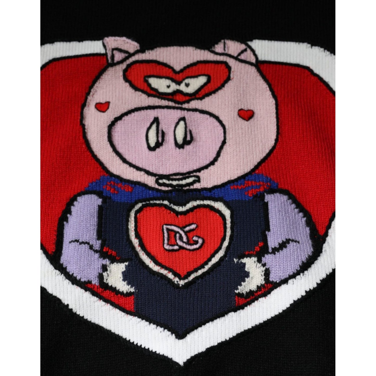 Dolce & Gabbana Black Cashmere Pig of the Year Pullover Sweater Dolce & Gabbana