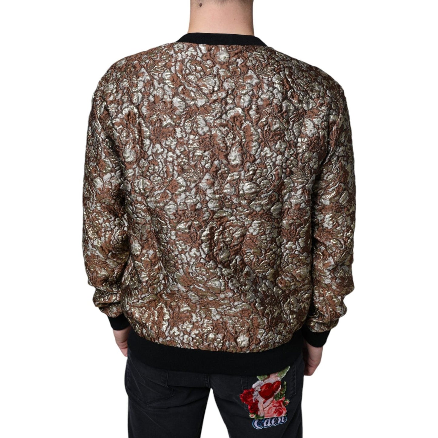 Dolce & Gabbana Brown Jacquard Mambo Pineapple Pullover Sweater Dolce & Gabbana