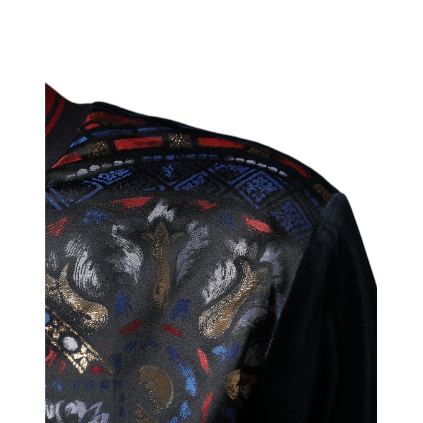 Dolce & Gabbana Multicolor Jacquard Crew Neck Sweatshirt Sweater