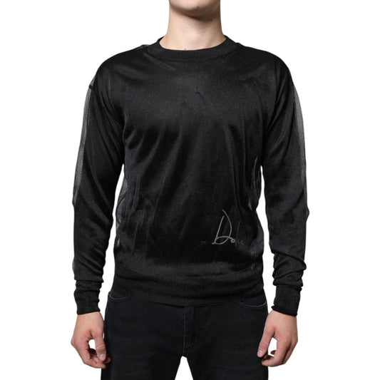 Dolce & Gabbana Black Polyester Pullover Sweatshirt Sweater Dolce & Gabbana