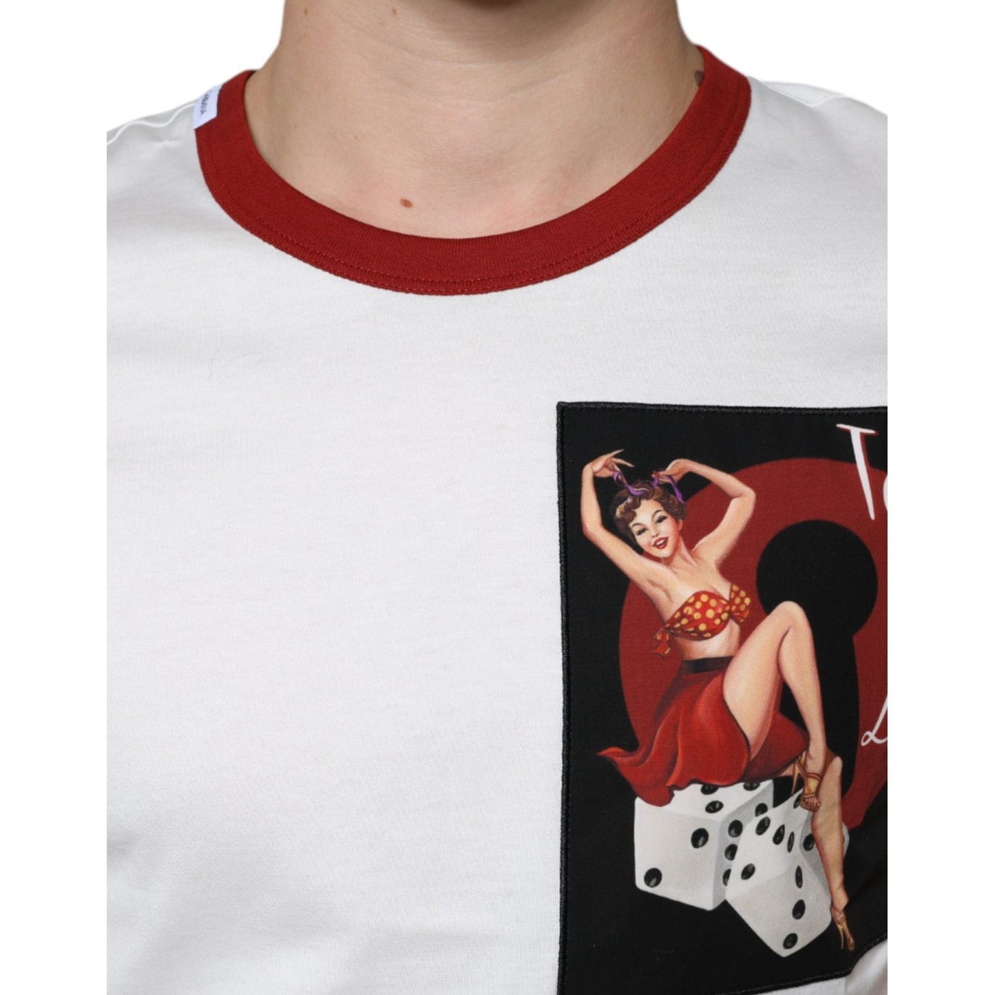 Dolce & Gabbana White Graphic Print Cotton Crew Neck T-shirt Dolce & Gabbana