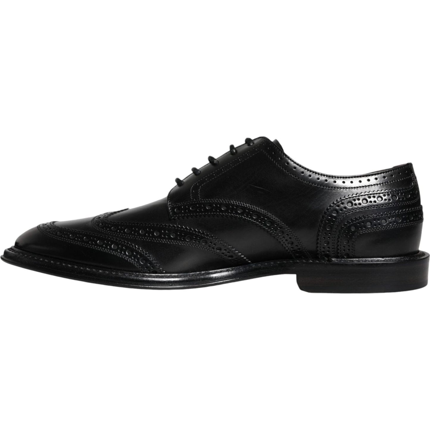 Dolce & Gabbana Black Leather Oxford Wingtip Formal Shoes Dolce & Gabbana