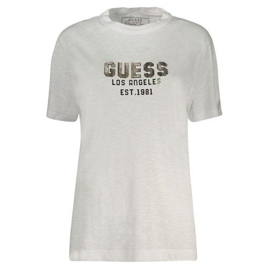 Guess Jeans White Cotton Tops & T-Shirt Guess Jeans