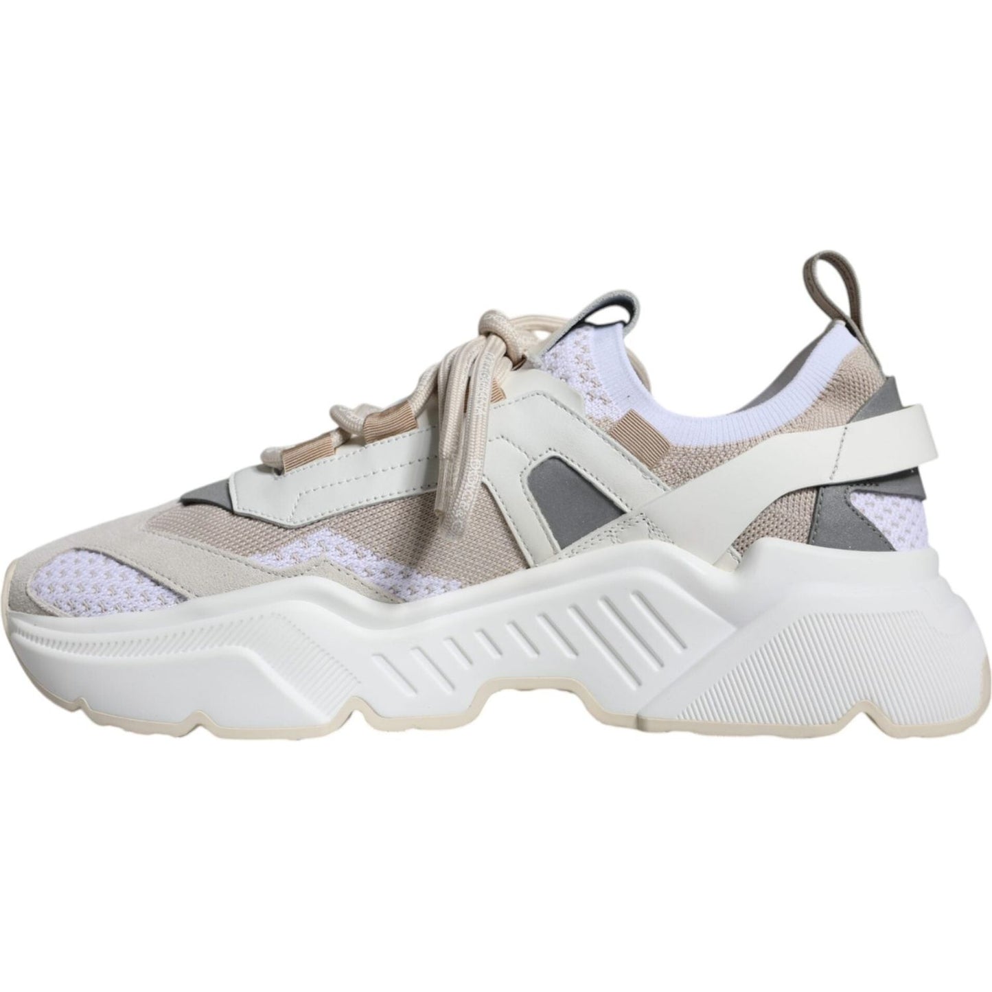 Dolce & Gabbana White Beige Leather Sport DAYMASTER Sneakers Shoes Dolce & Gabbana