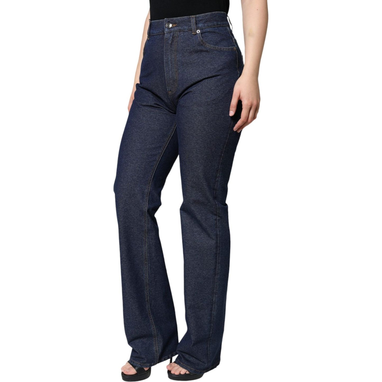 Dolce & Gabbana Dark Blue Cotton Stretch Straight Denim Jeans Dolce & Gabbana