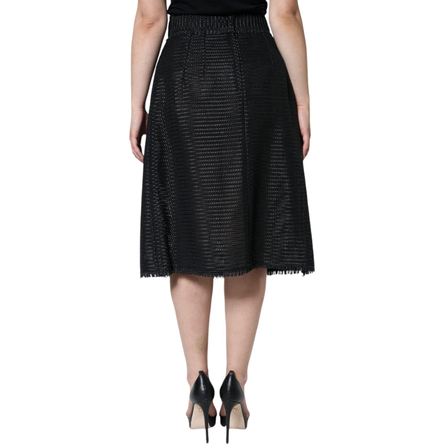 Dolce & Gabbana Black Viscose High Waist Pencil Cut Skirt Dolce & Gabbana