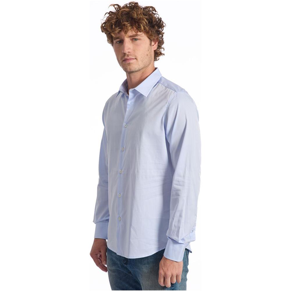 Baldinini Trend Light Blue Cotton Men Shirt Baldinini Trend