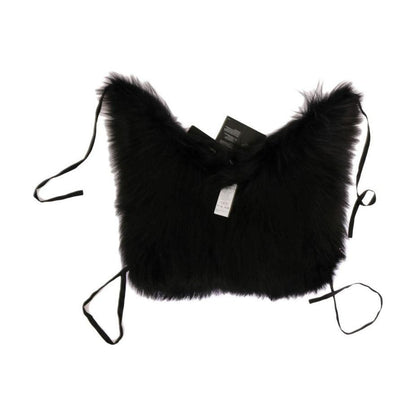 Dolce & Gabbana Black Silver Fox Fur Scarf
