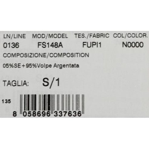 Dolce & Gabbana Black Silver Fox Fur Scarf