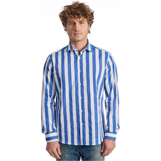 Baldinini Trend Blue Cotton Shirt Baldinini Trend