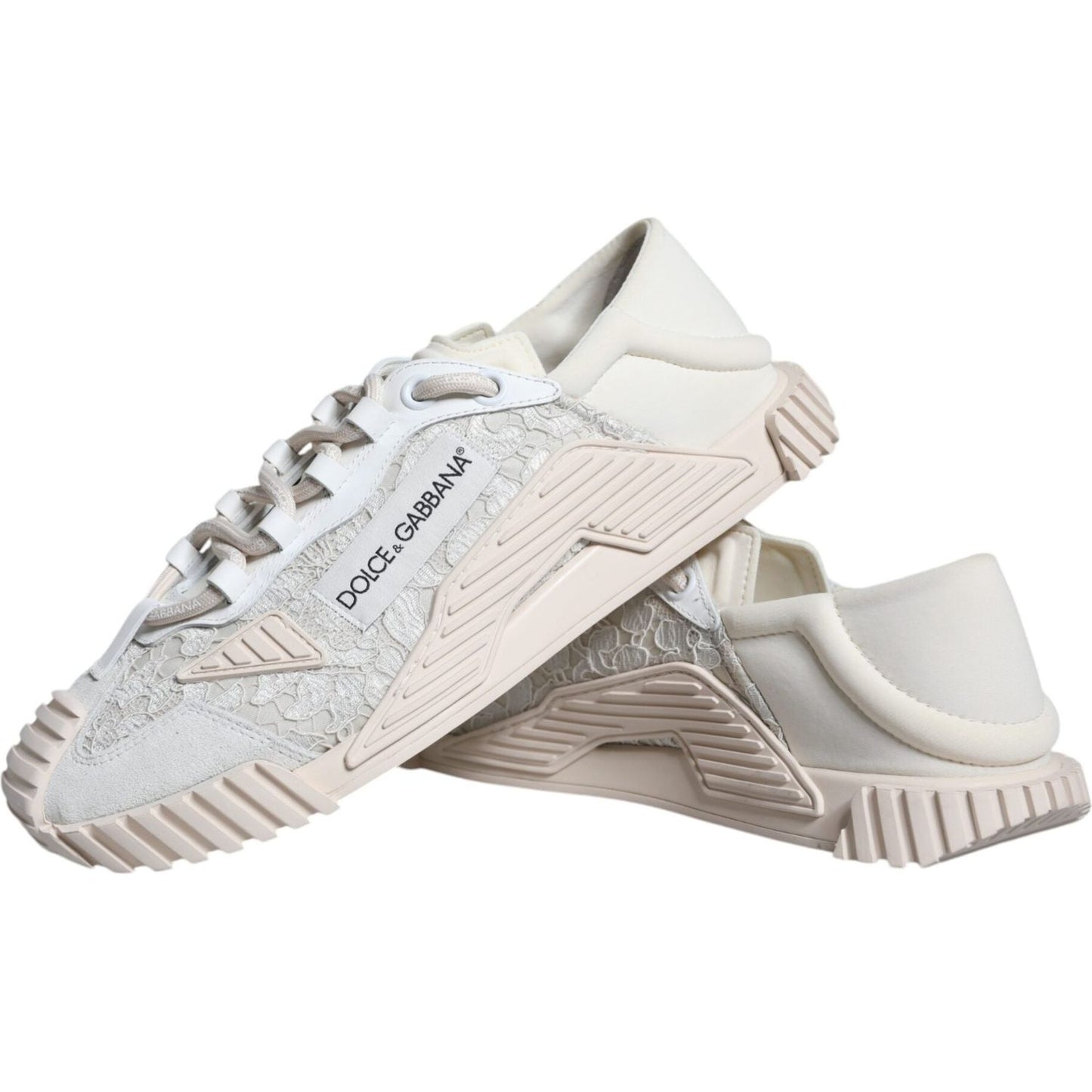 Dolce & Gabbana White Lace NS1 Low Top Sneaker Sports Shoes Dolce & Gabbana