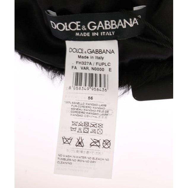 Dolce & Gabbana Elegant Black Xiangao Fur Beanie Hat Beanie Hat Dolce & Gabbana