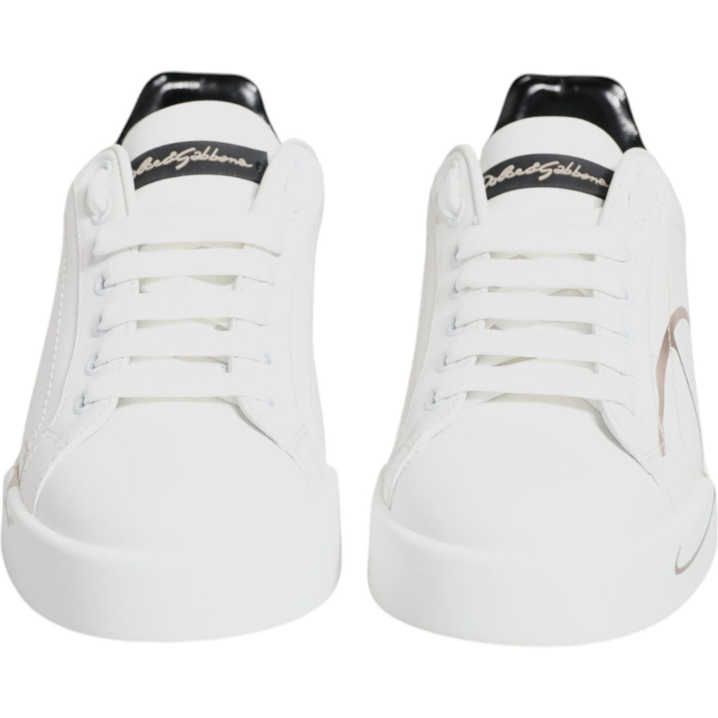 Dolce & Gabbana White Black Portofino Low Top Sneakers Shoes Dolce & Gabbana