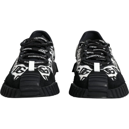 Dolce & Gabbana Black Logo Lace Up Low Top NS1 Sneakers Shoes Dolce & Gabbana