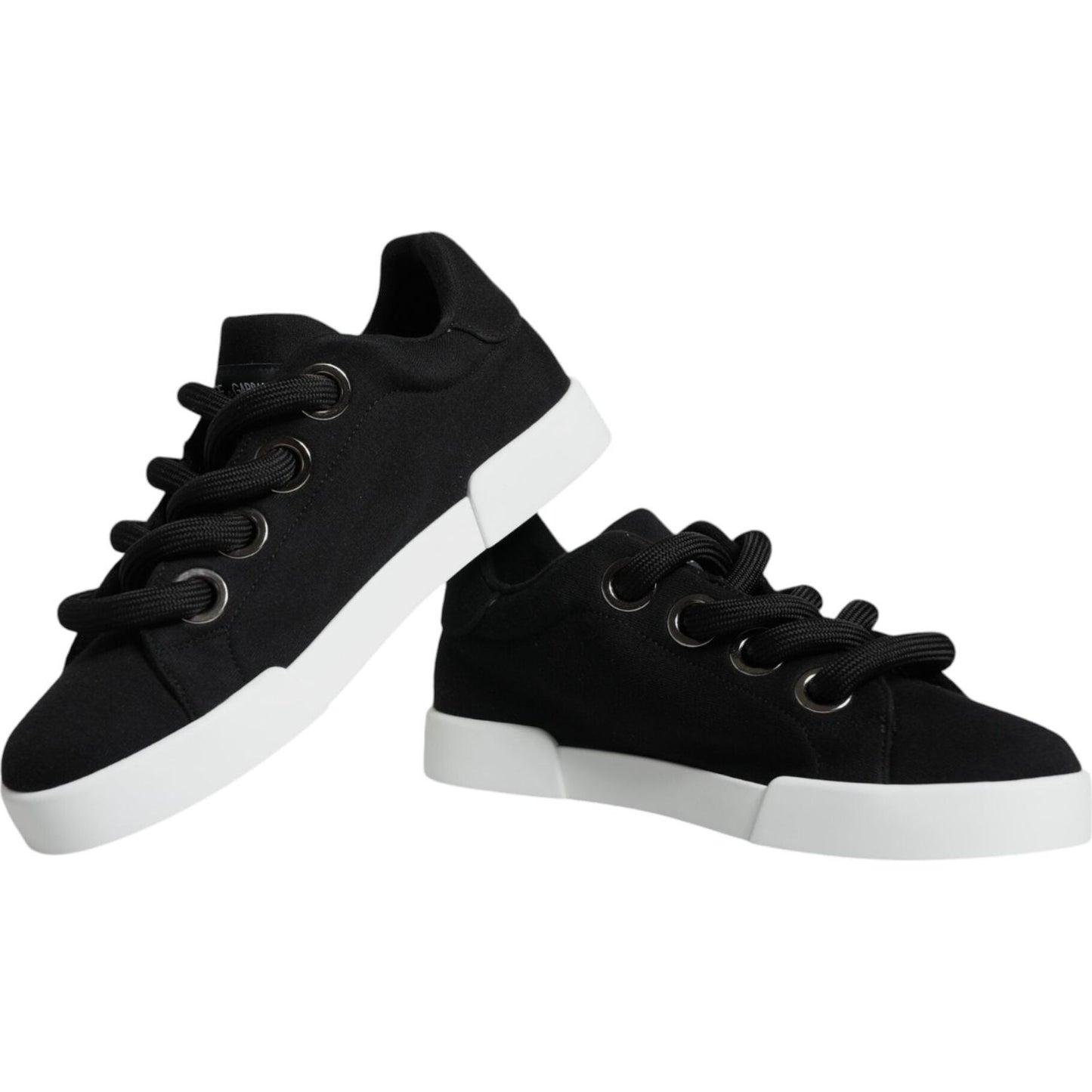 Dolce & Gabbana Black White Portofino Low Top Sneakers Shoes Dolce & Gabbana