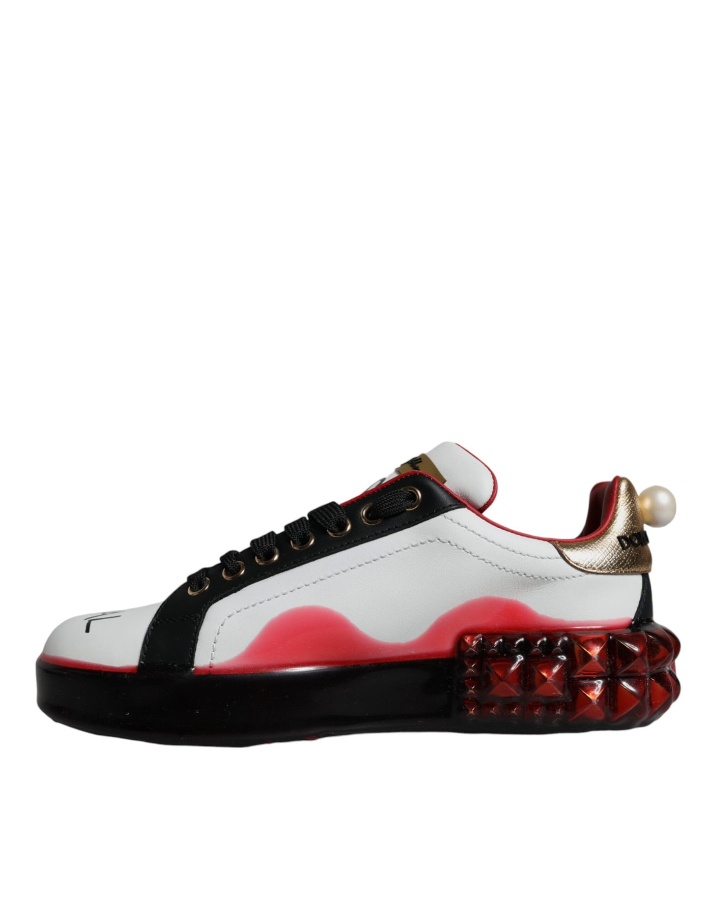 Dolce & Gabbana White Red Crystals Portofino Sneakers Shoes Dolce & Gabbana