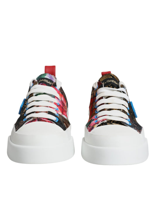 Dolce & Gabbana Multicolor Patchwork Low Top Sneakers Shoes Dolce & Gabbana