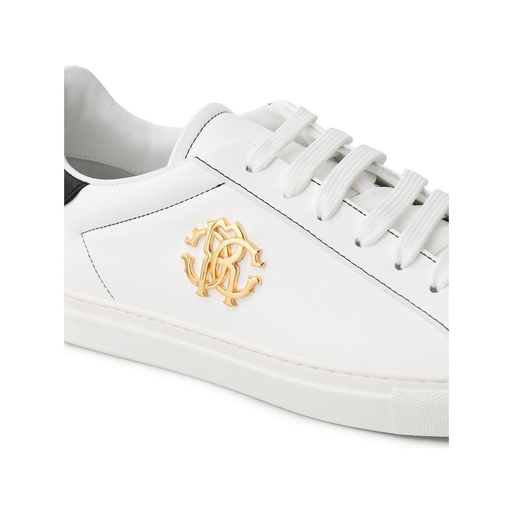 Roberto Cavalli White Leather Sneaker Roberto Cavalli