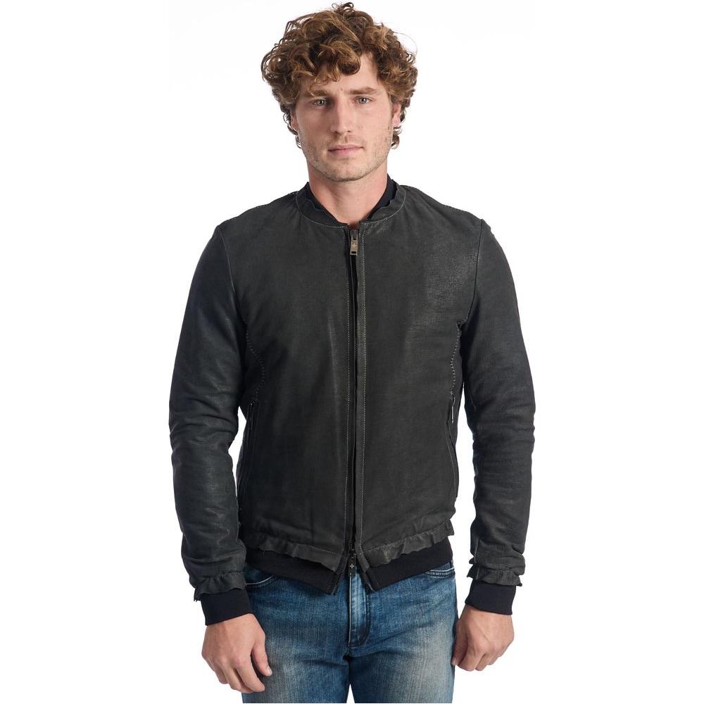 Roberto Pepe Luxury Gray Leather DI Lambskin Jacket Roberto Pepe Luxury