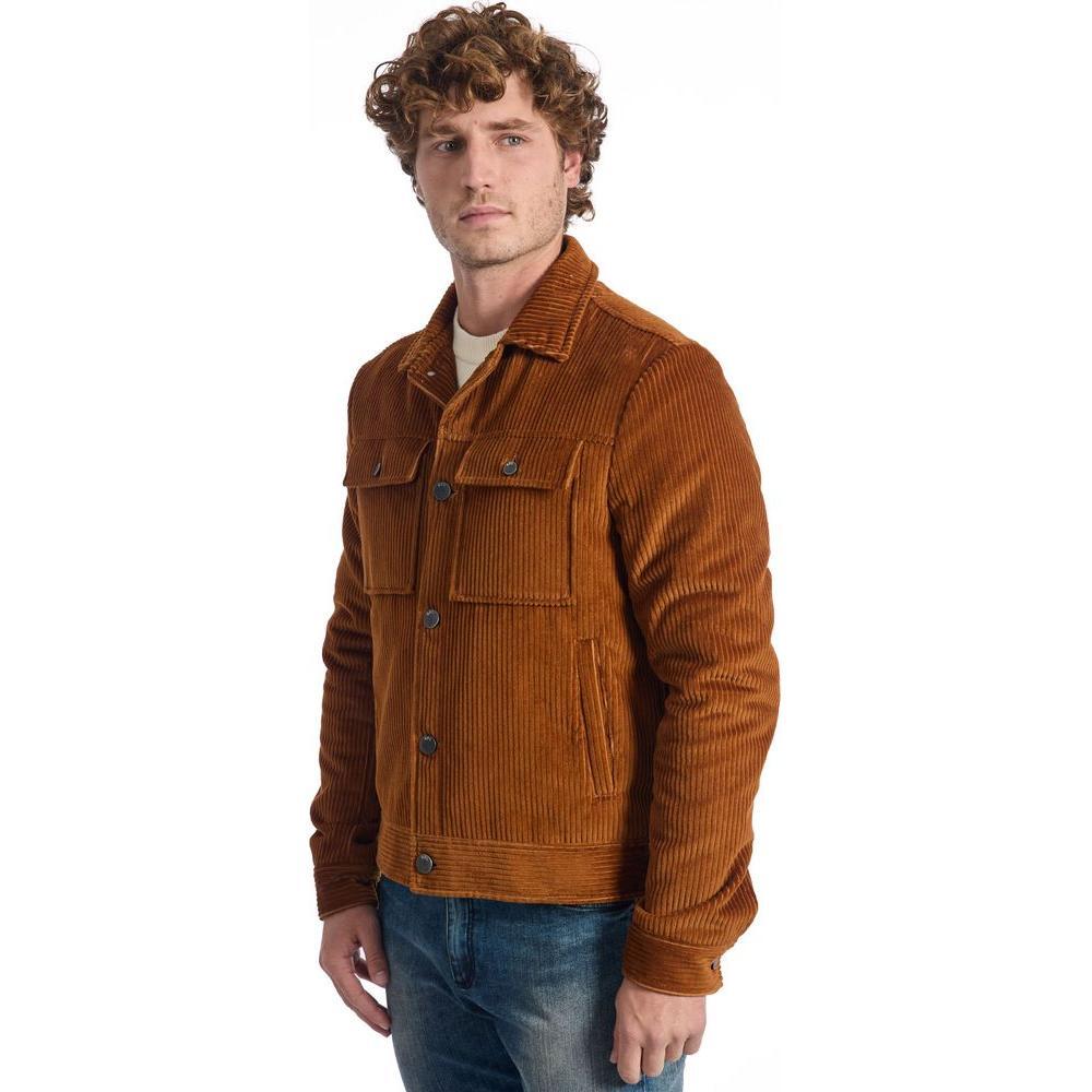 Roberto Pepe Luxury Brown Cotton Men Jacket