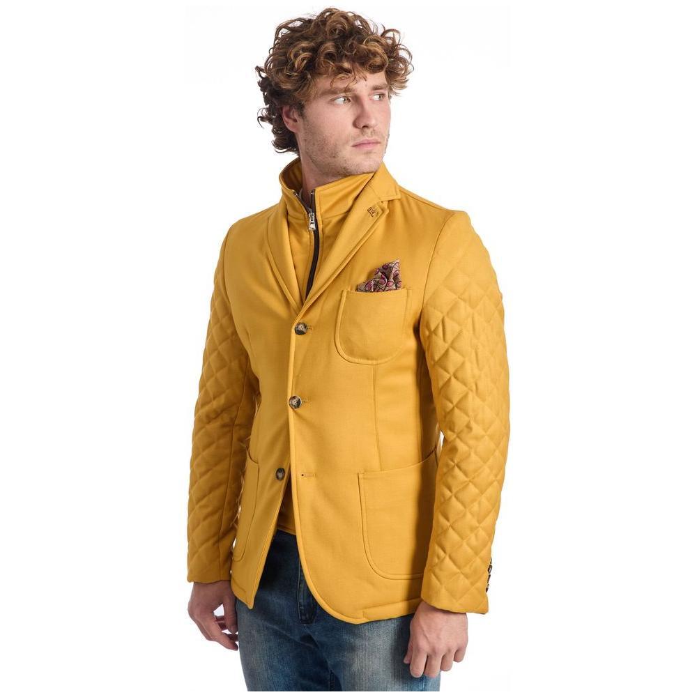 Roberto Pepe Luxury Yellow Wool Men's Jacket