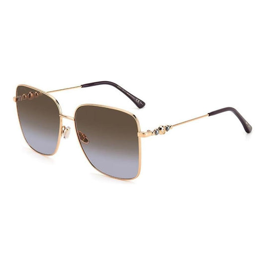 Jimmy Choo Hester-S Gold Metal Sunglasses with Brown Gradient Lenses, 59/15/145mm, for Women